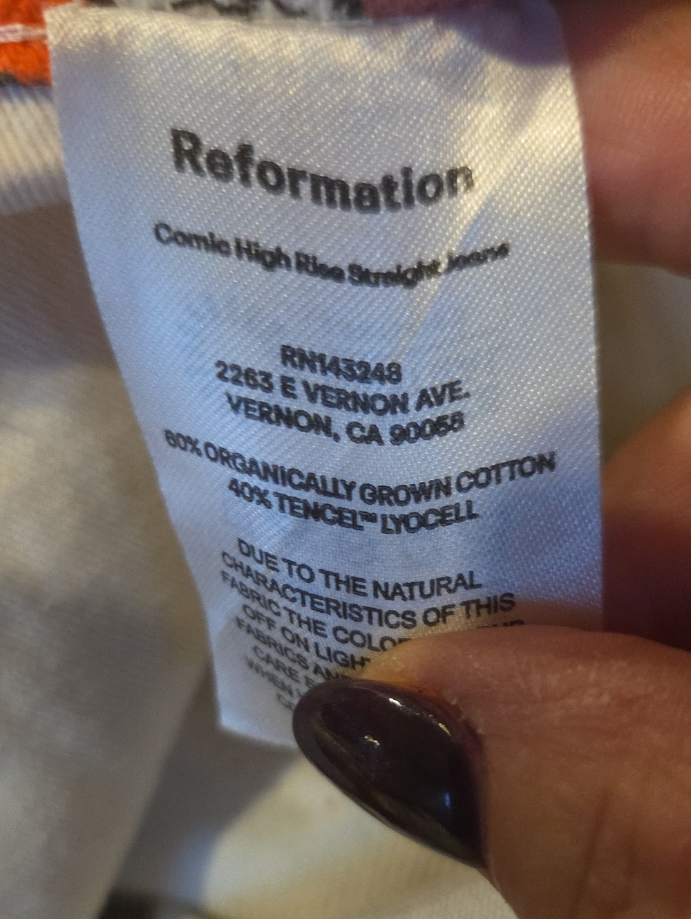 Reformation Comic High Rise Straight Jean - Picture 12 of 16